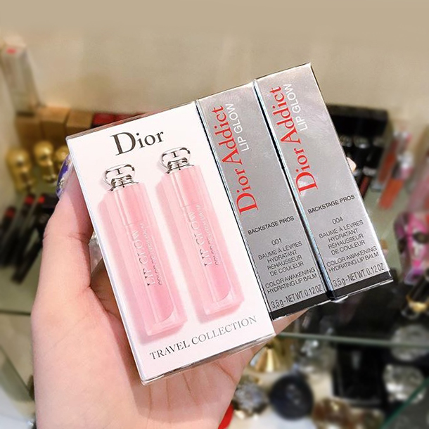 DIOR ADDICT LIP GLOW DUO PINK AND CORAL Set （#001+#004）ขนาด 3.5g.X 2 แท่ง